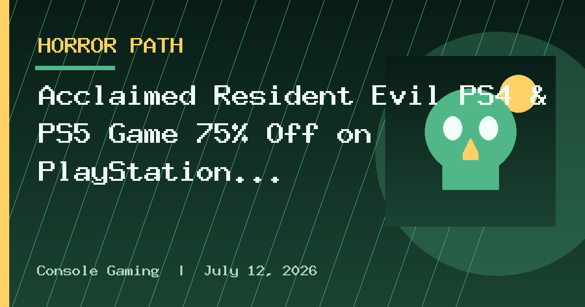 Acclaimed Resident Evil PS4 & PS5 Game 75% Off on PlayStation Store